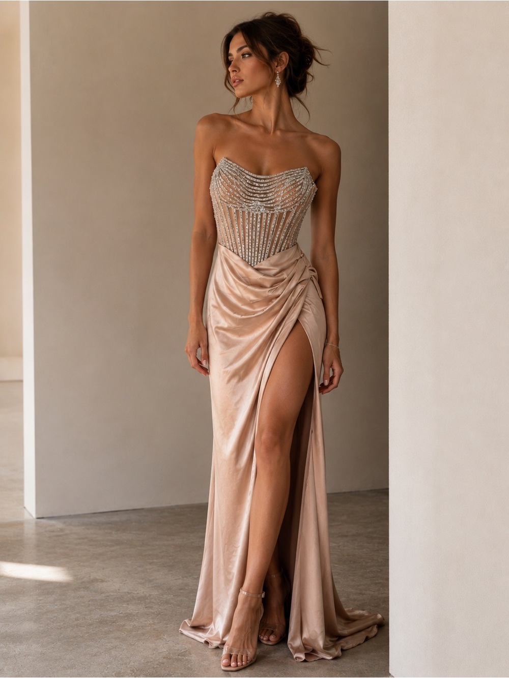 ✨ Ladivine by Cinderella Divine C161 gown, Champagne, size 2 — NWT!
